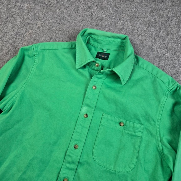 J.Crew Heavyweight Shirt Mens M Garment-Dyed Selvedge Shirt Green Outdoors - Picture 3 of 10